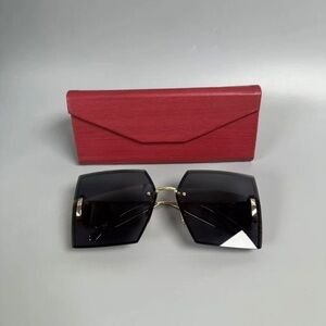 Dior Black Sunglasses with Red Case